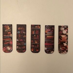 NEW NWOT of 5 Book-Themed Magnetic Bookmarks